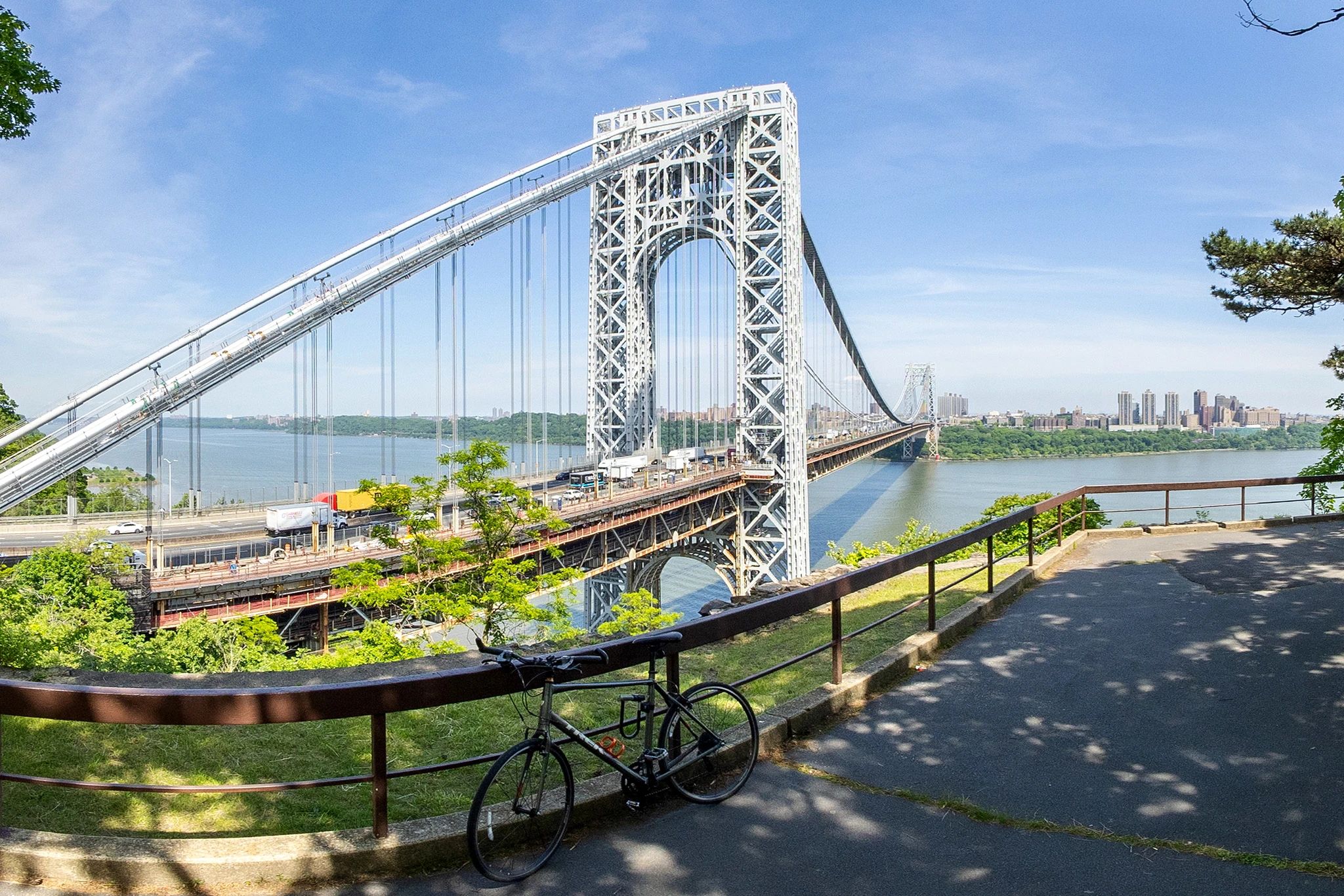 A wide-angle shot of the George Washington Bridge.