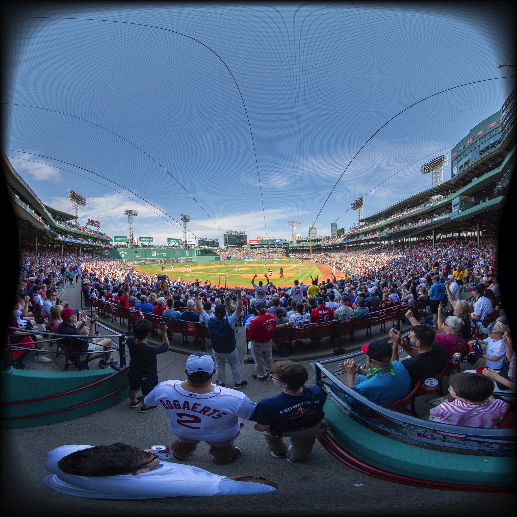 A baseball game between the Boston Red Sox and Atlanta Braves at Fenway Park.